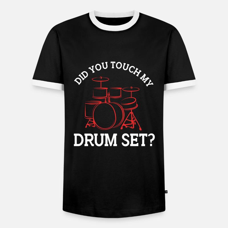 Drummer Drumsticks Drums - Men's Ringer Shirt - black/white