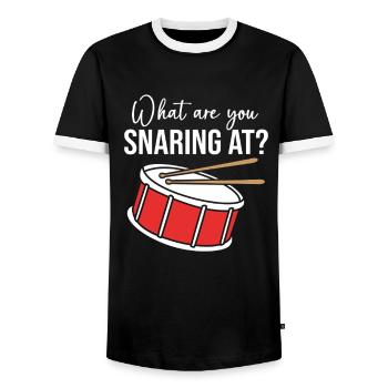 Schlagzeug Schlagzeuger Drumsticks - Männer Kontrast-T-Shirt - Schwarz/Weiß - Vorne - AI Model Female 172 light (172cm) & AI Model Male 178 light (178cm)