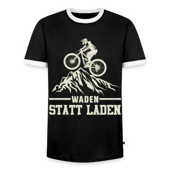Radeln WADEN STATT LADEN Radfahrer Lustiges - Männer Kontrast-T-Shirt - Schwarz/Weiß - Vorne - AI Model Female 172 light (172cm) & AI Model Male 178 light (178cm)