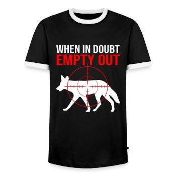 Chasseur de coyotes - T-shirt contrasté Homme - noir/blanc - Devant - AI Model Female 172 light (172cm) & AI Model Male 178 light (178cm)