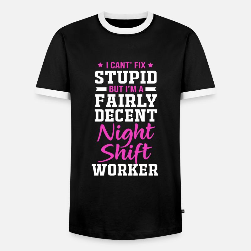 Night shift - Men's Ringer Shirt - black/white