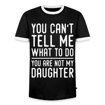 Funny Dad Tees Father Daddy Papa From Daughter Dad - T-shirt contrasté Homme - noir/blanc - Devant - AI Model Female 172 light (172cm) & AI Model Male 178 light (178cm)
