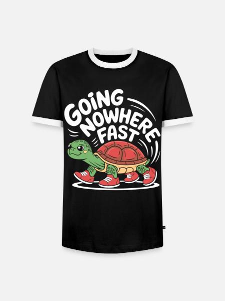 Turtle pace in style - Men's Ringer Shirt - black/white