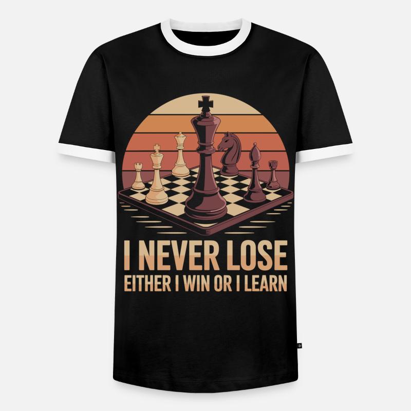 Schach: Entweder Sieg oder Lektion - Männer Kontrast-T-Shirt - Schwarz/Weiß