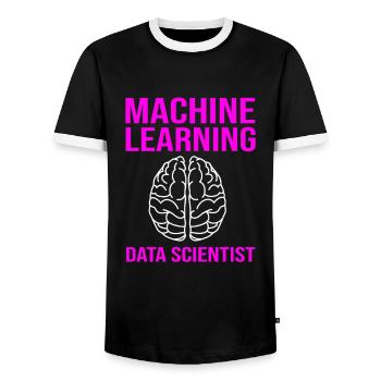 Codeur Programmeur GPT - T-shirt contrasté Homme - noir/blanc - Devant - AI Model Female 172 light (172cm) & AI Model Male 178 light (178cm)