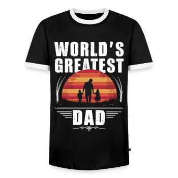 Best dad in the world - Men's Ringer Shirt - black/white - Front - AI Model Female 172 light (172cm) & AI Model Male 178 light (178cm)