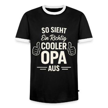 So sieht ein richtig cooler Opa aus – Opa Geschenk - Männer Kontrast-T-Shirt - Schwarz/Weiß - Vorne - AI Model Female 172 light (172cm) & AI Model Male 178 light (178cm)