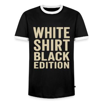 White Shirt Black Edition - Männer Kontrast-T-Shirt - Schwarz/Weiß - Vorne - AI Model Female 172 light (172cm) & AI Model Male 178 light (178cm)