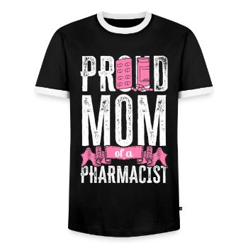 Pharmacy Tech Technician - Männer Kontrast-T-Shirt - Schwarz/Weiß - Vorne - AI Model Female 172 light (172cm) & AI Model Male 178 light (178cm)