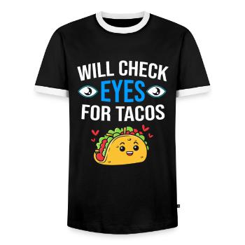Ophthalmologist, Optician, Optician - Men's Ringer Shirt - black/white - Front - AI Model Female 172 light (172cm) & AI Model Male 178 light (178cm)