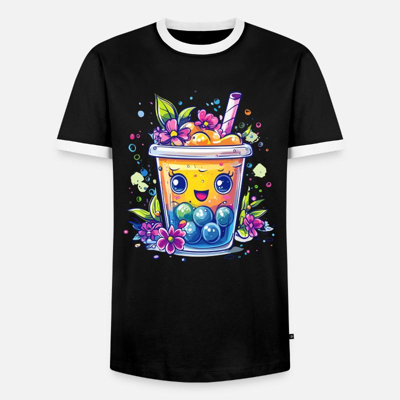 Fruity Bubble Tea - Men's Ringer Shirt - black/white