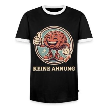 Keine Ahnung Gehirn - Männer Kontrast-T-Shirt - Schwarz/Weiß - Vorne - AI Model Female 172 light (172cm) & AI Model Male 178 light (178cm)