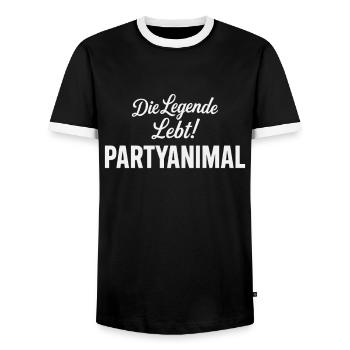 Fête des légendes - T-shirt contrasté Homme - noir/blanc - Devant - AI Model Female 172 light (172cm) & AI Model Male 178 light (178cm)