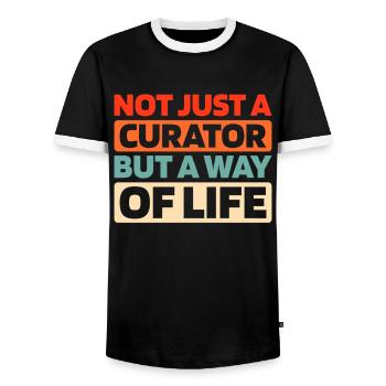 Conservateur - T-shirt contrasté Homme - noir/blanc - Devant - AI Model Female 172 light (172cm) & AI Model Male 178 light (178cm)