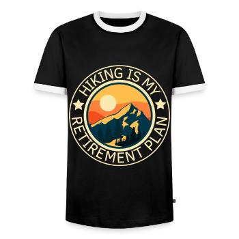 Wandern ist mein Ruhestandsplan - Männer Kontrast-T-Shirt - Schwarz/Weiß - Vorne - AI Model Female 172 light (172cm) & AI Model Male 178 light (178cm)