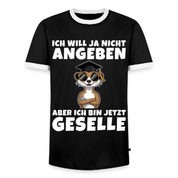 Gesellenprüfung Ausbildung bestanden Geselle - Männer Kontrast-T-Shirt - Schwarz/Weiß - Vorne - AI Model Female 172 light (172cm) & AI Model Male 178 light (178cm)