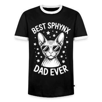 Chat Sphynx Disant Drôle Chat Sphynx Cadeau - T-shirt contrasté Homme - noir/blanc - Devant - AI Model Female 172 light (172cm) & AI Model Male 178 light (178cm)