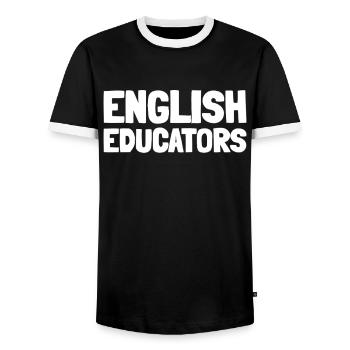 Englischlehrer Englisch Lehrer Team - Männer Kontrast-T-Shirt - Schwarz/Weiß - Vorne - AI Model Female 172 light (172cm) & AI Model Male 178 light (178cm)