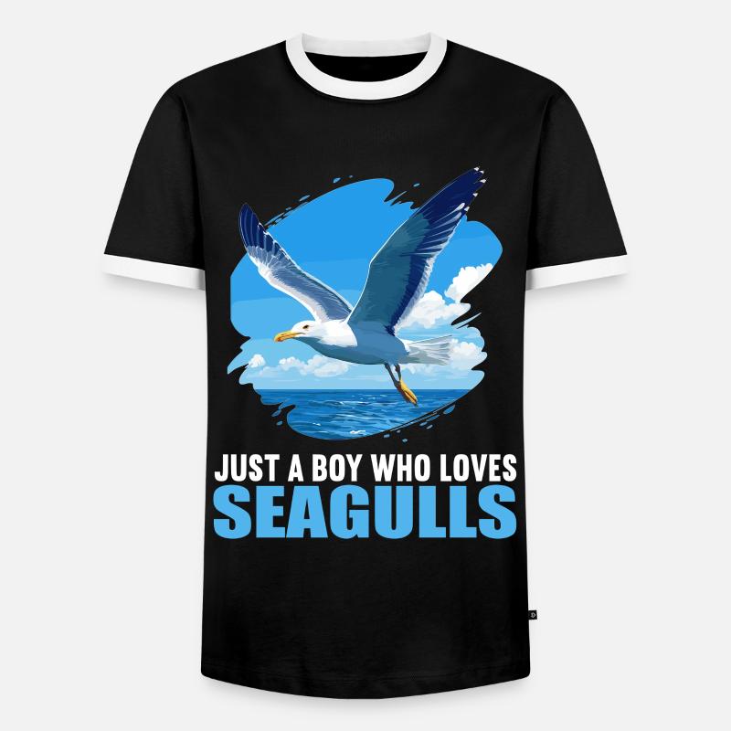 Möwen Möwe - Männer Kontrast-T-Shirt - Schwarz/Weiß