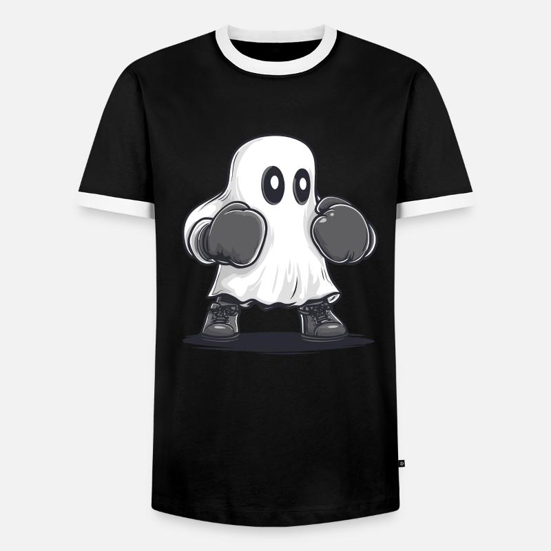 Boxing Ghost - Men's Ringer Shirt - black/white