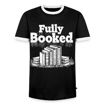 Retro Buch Design für Leseratte und Buchclub - Männer Kontrast-T-Shirt - Schwarz/Weiß - Vorne - AI Model Female 172 light (172cm) & AI Model Male 178 light (178cm)