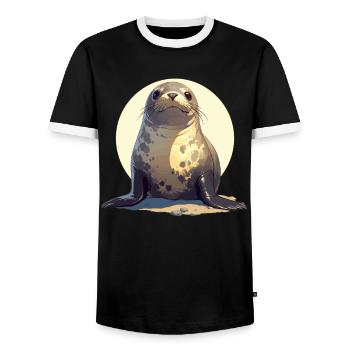 Seals, Seal - Men's Ringer Shirt - black/white - Front - AI Model Female 172 light (172cm) & AI Model Male 178 light (178cm)
