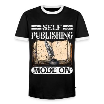 Écrivain Auteur de romans - T-shirt contrasté Homme - noir/blanc - Devant - AI Model Female 172 light (172cm) & AI Model Male 178 light (178cm)