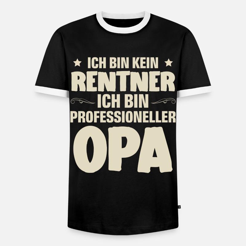 Opa - Männer Kontrast-T-Shirt - Schwarz/Weiß