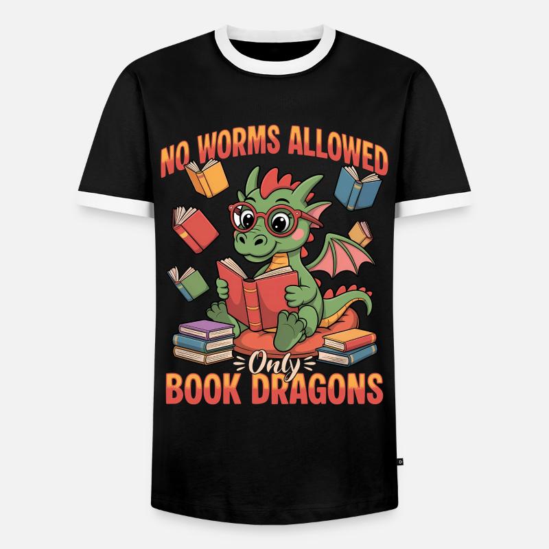Fantasy Book reading Mythical Creatures - Männer Kontrast-T-Shirt - Schwarz/Weiß