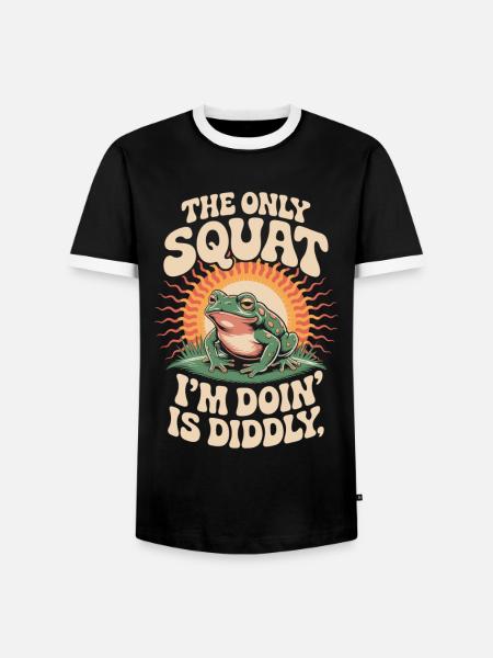 Frosch Faulheit Spruchshirt - Männer Kontrast-T-Shirt - Schwarz/Weiß