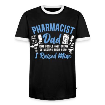 Pharmacy Tech Technician - Männer Kontrast-T-Shirt - Schwarz/Weiß - Vorne - AI Model Female 172 light (172cm) & AI Model Male 178 light (178cm)