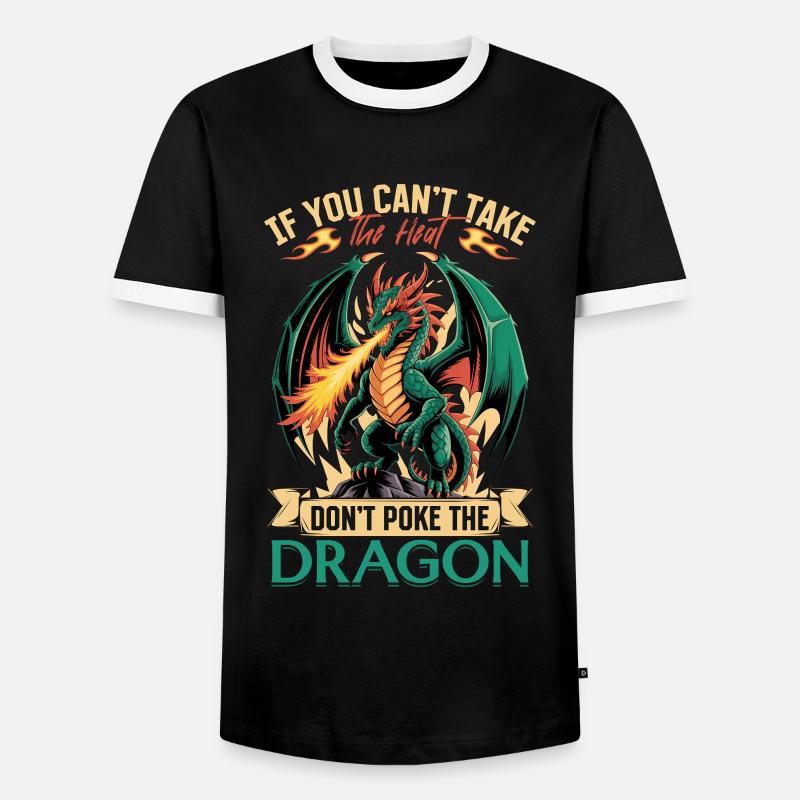 Fantasy Dragons Mythical Creatures - Men's Ringer Shirt - black/white