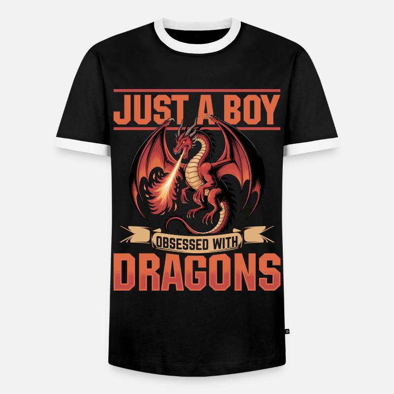 Fantasy Dragon Mythical Creatures - Männer Kontrast-T-Shirt - Schwarz/Weiß
