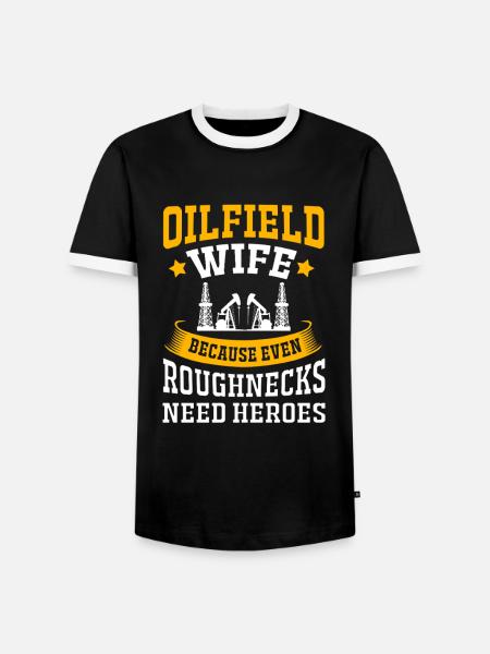 Ölfeld Ehefrau Bohrinsel Ölbohrinsel - Männer Kontrast-T-Shirt - Schwarz/Weiß
