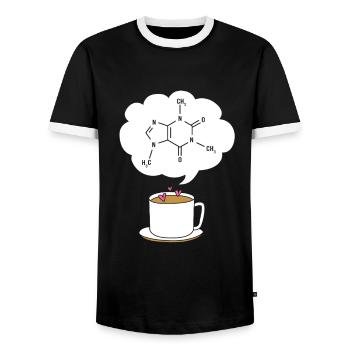 Chimie Science Physique Laboratoire Formule structurelle - T-shirt contrasté Homme - noir/blanc - Devant - AI Model Female 172 light (172cm) & AI Model Male 178 light (178cm)