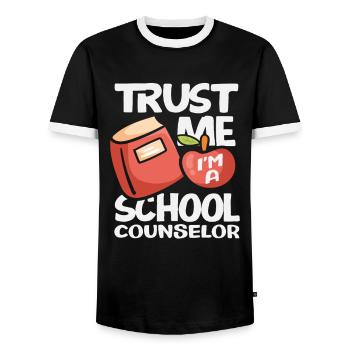 Vertraue Mir Ich Bin Schulberater - Männer Kontrast-T-Shirt - Schwarz/Weiß - Vorne - AI Model Female 172 light (172cm) & AI Model Male 178 light (178cm)