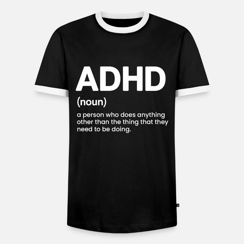 ADHS - Männer Kontrast-T-Shirt - Schwarz/Weiß