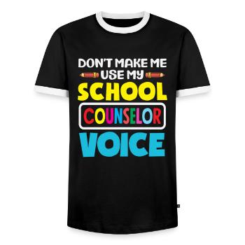 Lass Mich Nicht Meine Schulberater Stimme Nutzen - Männer Kontrast-T-Shirt - Schwarz/Weiß - Vorne - AI Model Female 172 light (172cm) & AI Model Male 178 light (178cm)