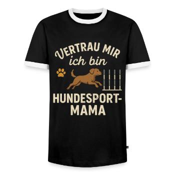 Hundesport Mama Agility Hund Shirt Geschenk - Männer Kontrast-T-Shirt - Schwarz/Weiß - Vorne - AI Model Female 172 light (172cm) & AI Model Male 178 light (178cm)