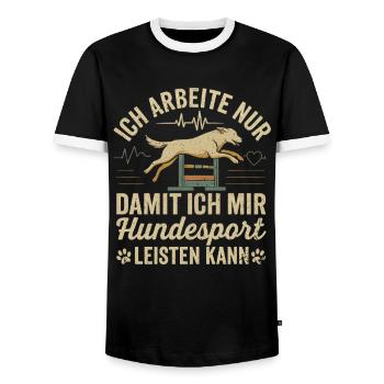 Hundesport Agility Job Motivation Hund Shirt - Männer Kontrast-T-Shirt - Schwarz/Weiß - Vorne - AI Model Female 172 light (172cm) & AI Model Male 178 light (178cm)