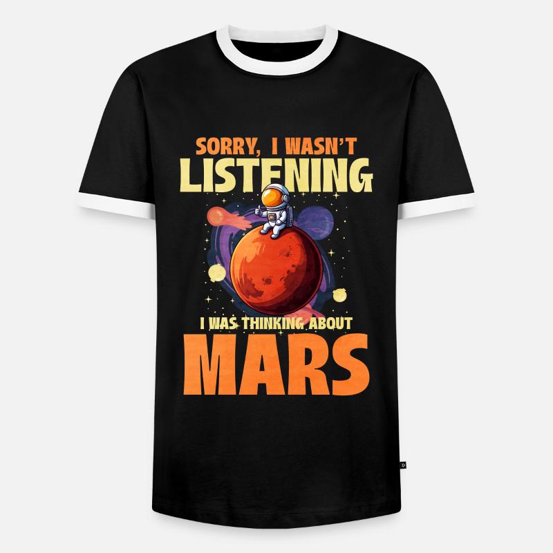 Mars - Men's Ringer Shirt - black/white