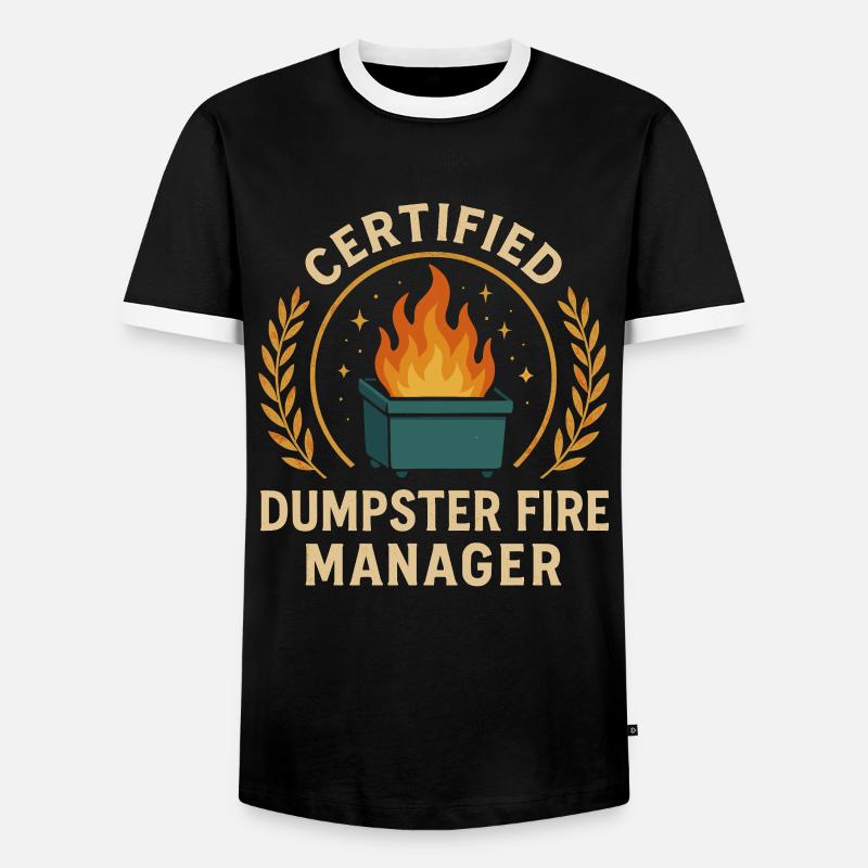 Dumpster Fire Manager - Men's Ringer Shirt - black/white