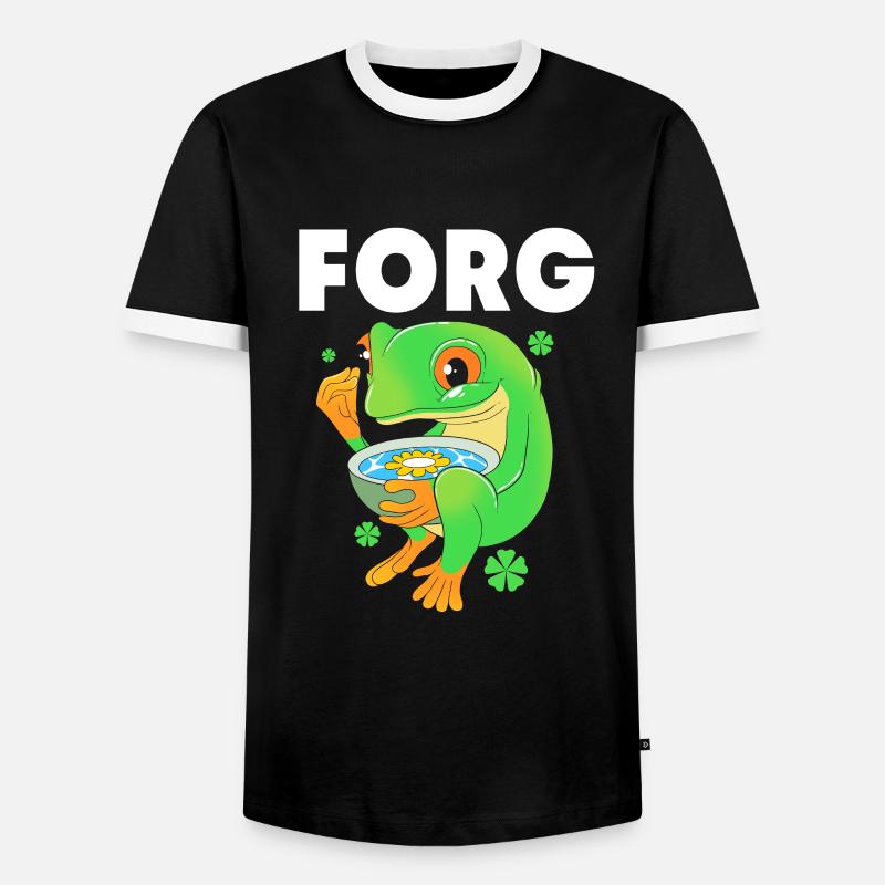 Tree Frog Frog - Men's Ringer Shirt - black/white