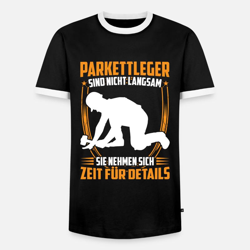 Parkettleger ist langsam Fußbodenleger - Männer Kontrast-T-Shirt - Schwarz/Weiß