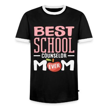 Best School Counselor Mom Ever - Men's Ringer Shirt - black/white - Front - AI Model Female 172 light (172cm) & AI Model Male 178 light (178cm)