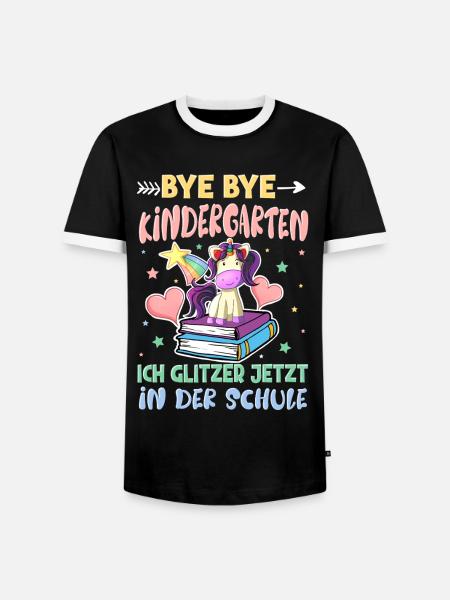 Bye Bye Kindergarten Einschulung - Männer Kontrast-T-Shirt - Schwarz/Weiß