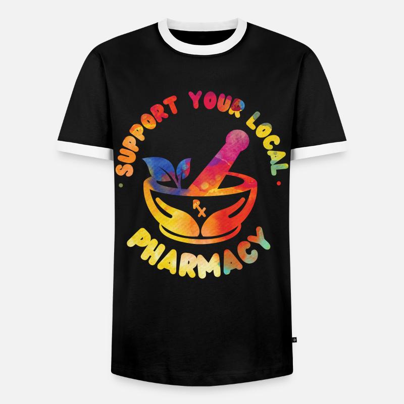 Pharmacy Tech Technician - Men's Ringer Shirt - black/white