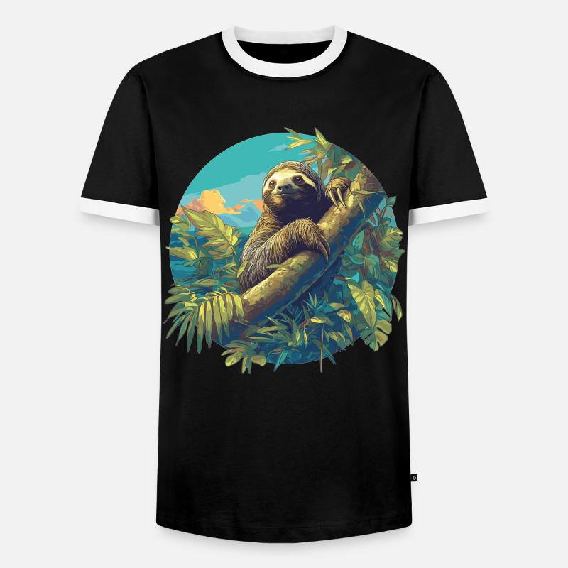 Sloths Sloth - Men's Ringer Shirt - black/white
