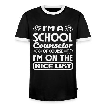 Ich Bin Schulberater Natürlich Auf Der Guten Liste - Männer Kontrast-T-Shirt - Schwarz/Weiß - Vorne - AI Model Female 172 light (172cm) & AI Model Male 178 light (178cm)