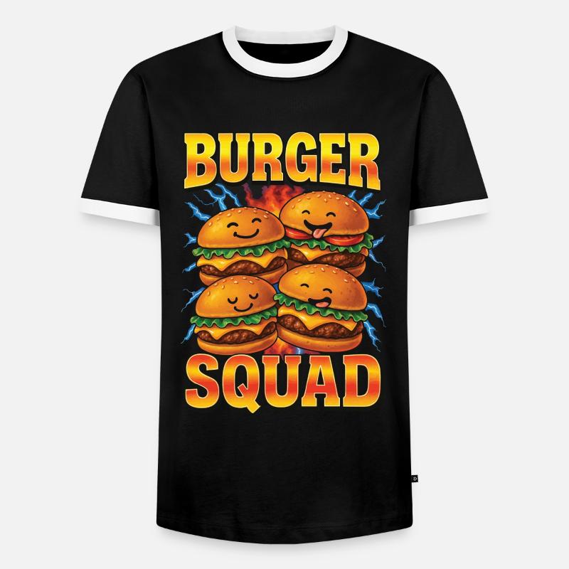 Burger - Men's Ringer Shirt - black/white